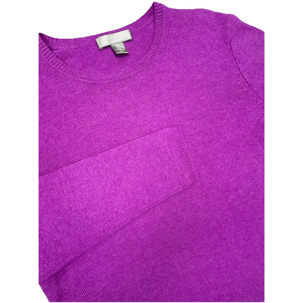 Charter Club‎ Sweater Womens Medium Purple Cashmere Luxury Long Sleeve Soft